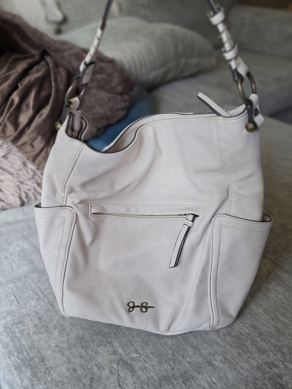 Jessica Simpson Soft Shoulder Hobo in Light Cream